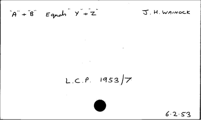 Catalogue card for 1900-1968