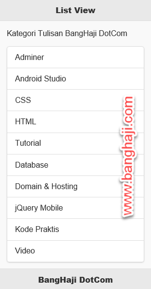 List View jQuery Mobile
