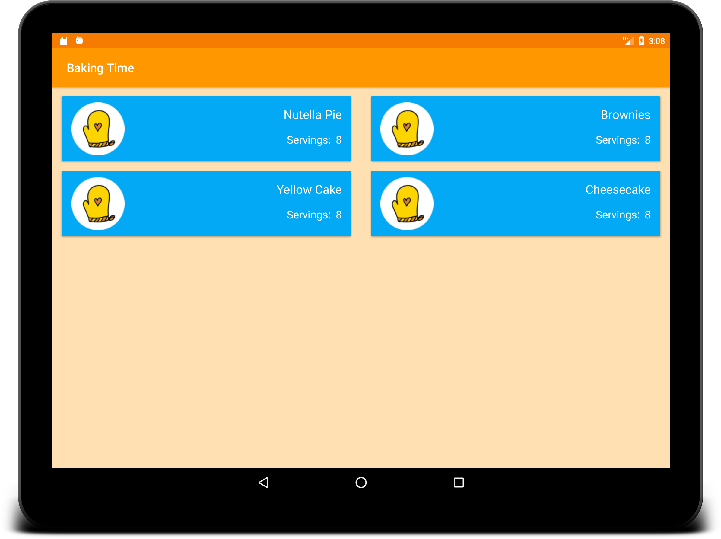 tablet opening screen