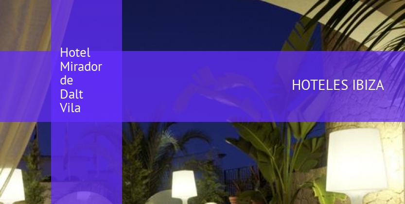 Hotel Mirador de Dalt Vila booking