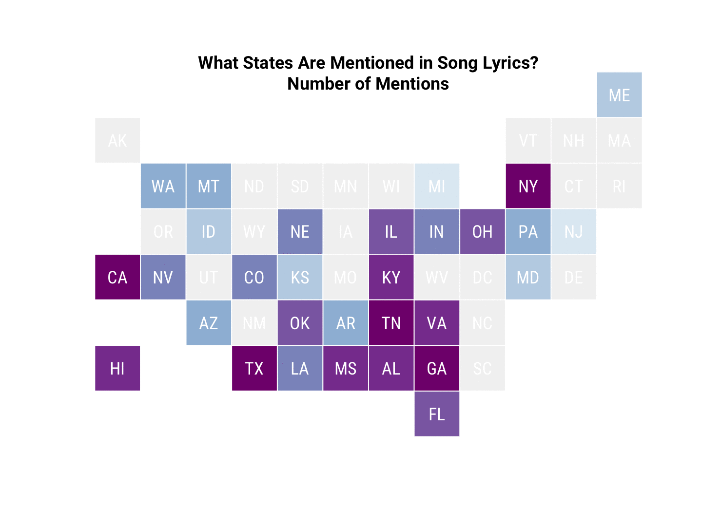 Song Lyrics Across the United States