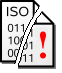 Symbol: Unvollständiges Abbild (von einem beschädigten Datenträger)