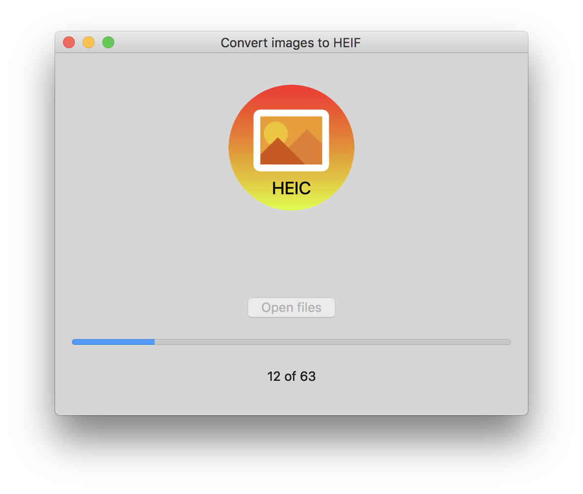 Screenshot JPG to HEIF converter